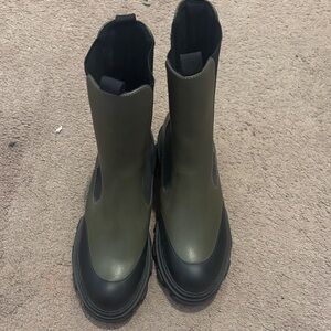 H&M Green and Black Ankle Boots